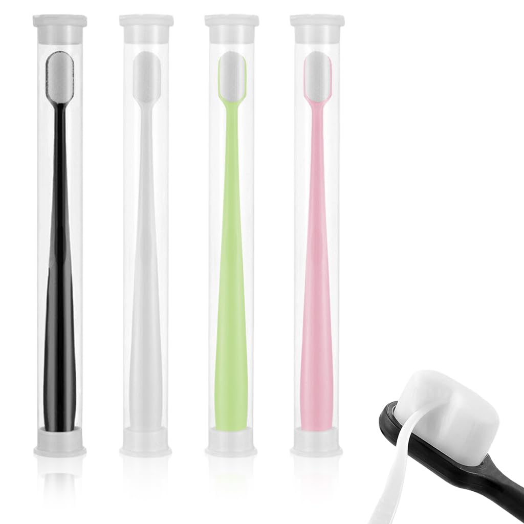 HASTHIP 4Pcs Extra Soft Toothbrushes for Adults Ultra Fine Bristles Toothbrushes Suitable for Sensitive Teeth Adults Soft-bristled Toothbrushes HASTHIP 4Pcs Extra Soft Toothbrushes for Adults Ultra Fine Bristles Toothbrushes Suitable for Sensitive Teeth Adults Soft-bristled Toothbrushes